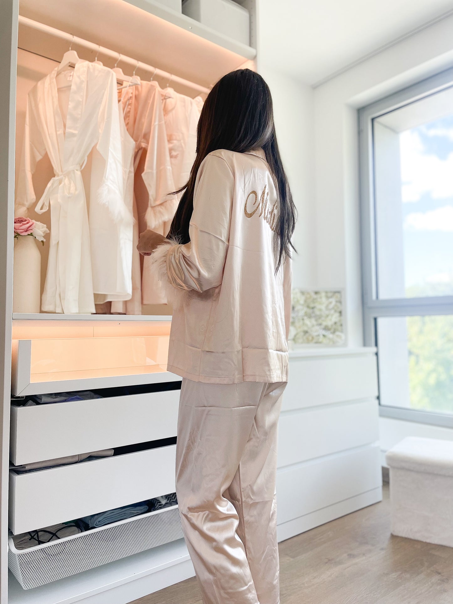 COFFRET BRIDE PYJAMA À PLUME BEIGE