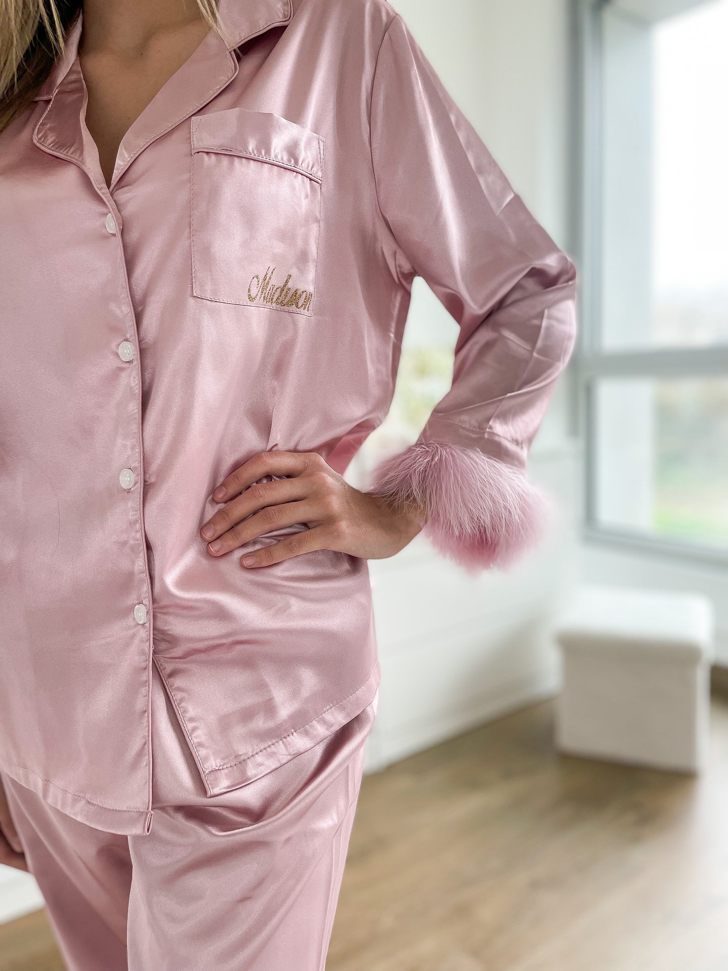 PYJAMA À PLUME ROSE