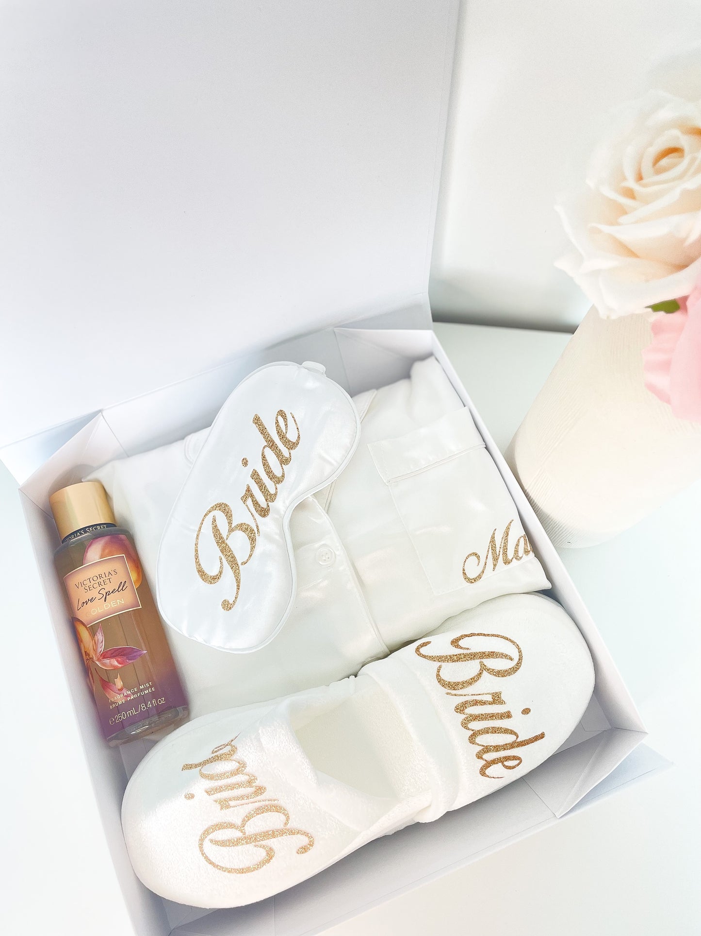 COFFRET BRIDE PYJAMA À PLUME BLANC