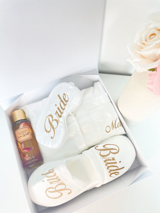 COFFRET BRIDE PYJAMA À PLUME BLANC